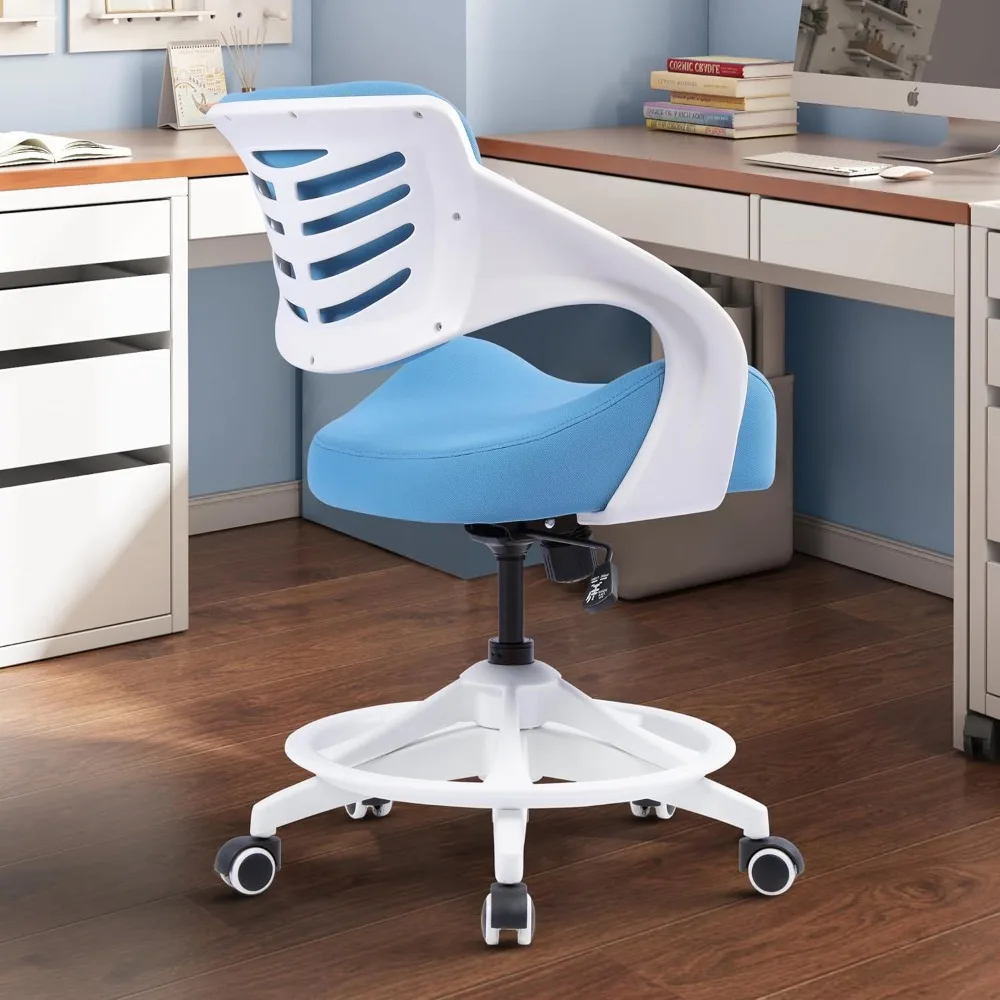 

Ergonomic Office Computer Desk Kid Study Chair Waist Support Function Swivel 360° for Home&Office -Blue