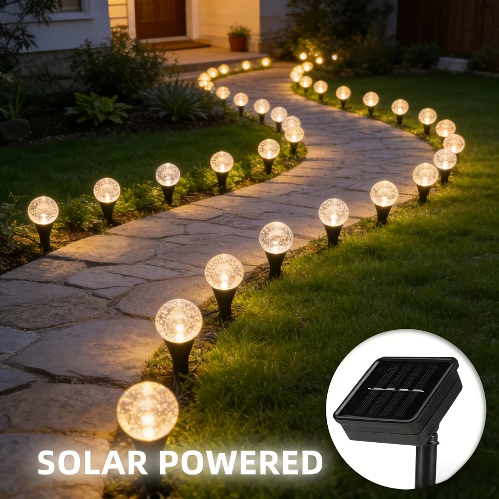 

Солнечные светодиодные светильники-шарики (20/30 LED) для газона, водонепроницаемые, для наружного освещения сада, патио, дорожек и декора