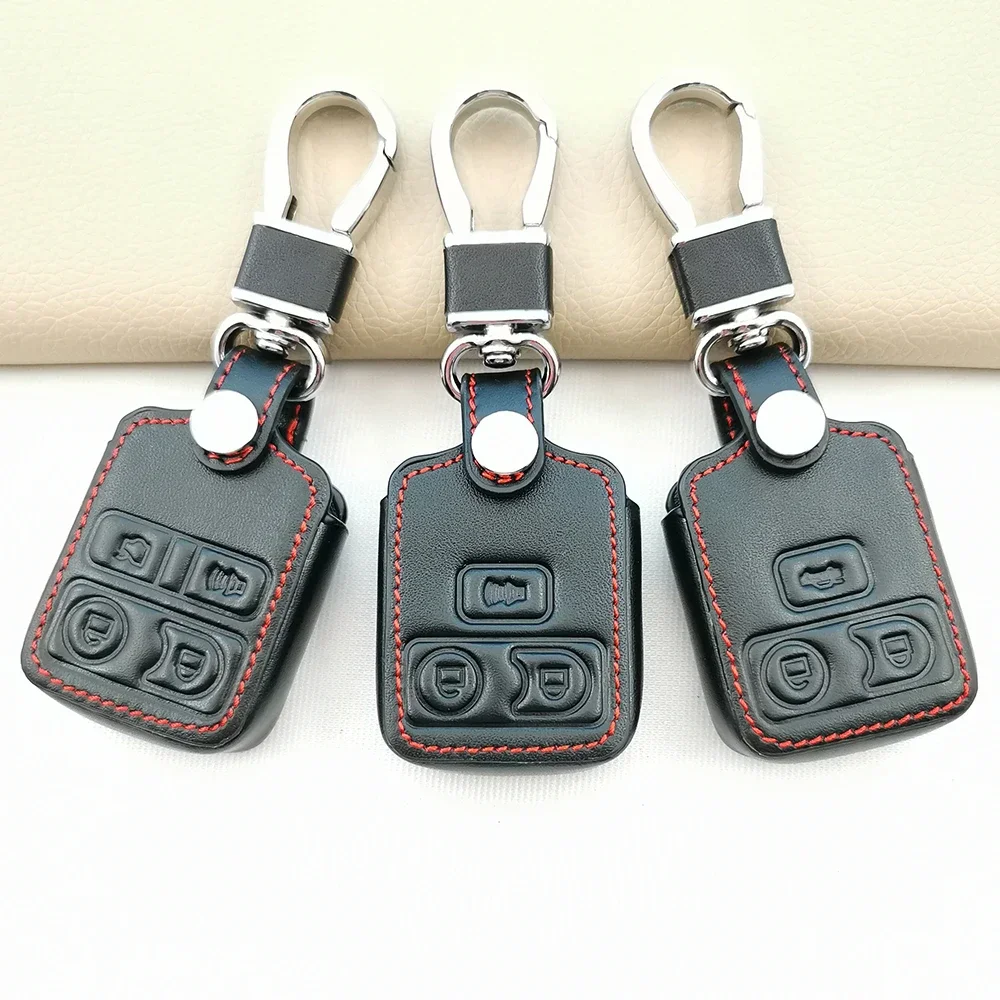 Capa de couro para chave de carro com 3/4 botões, capa completa para ford focus explorer mustang thunderbird lincoln transit town, acessórios