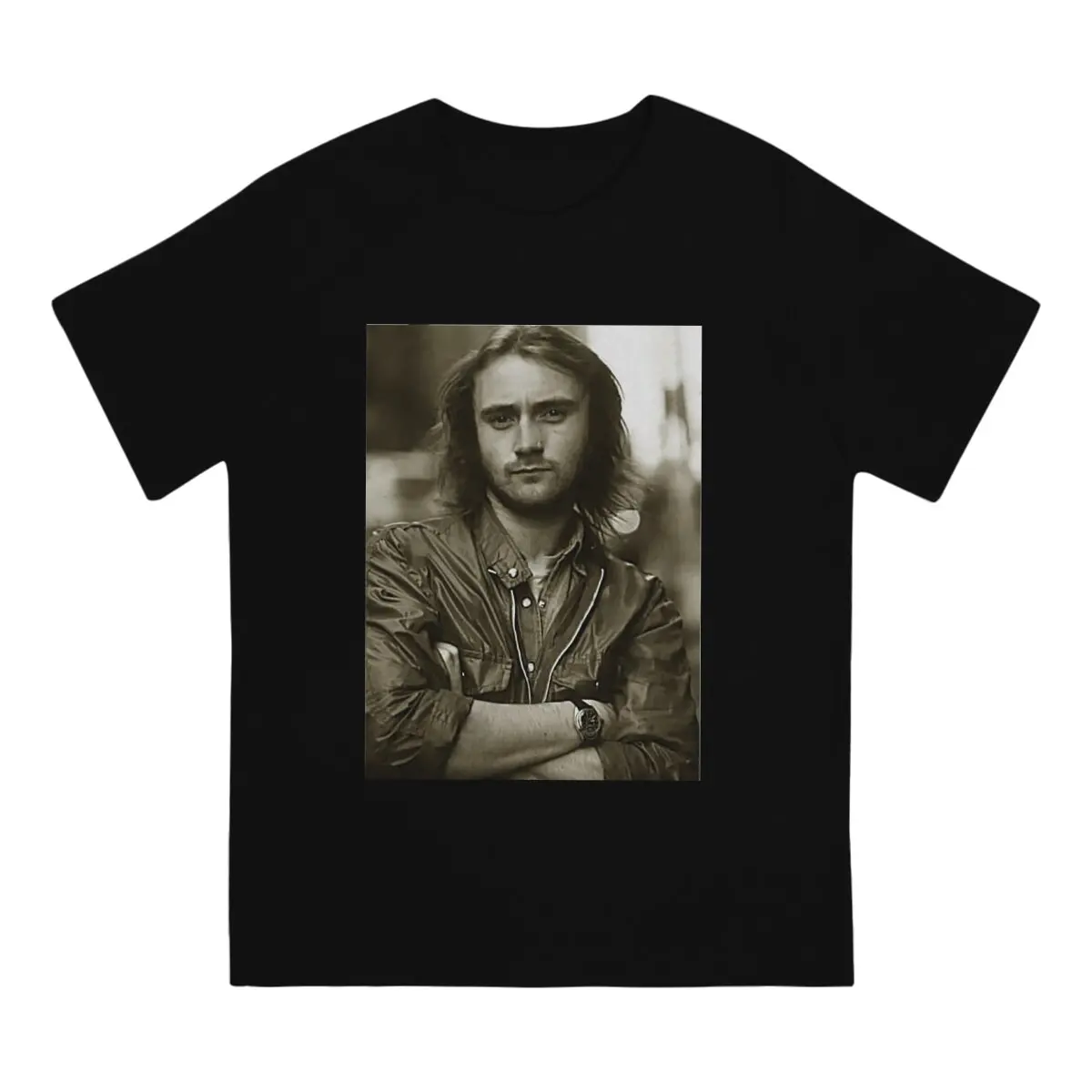 Phil Collins Men's T Shirts Genesis Vintage Tee Shirt Short Sleeve Round Collar T-Shirts Pure Cotton Birthday Gift Clothes