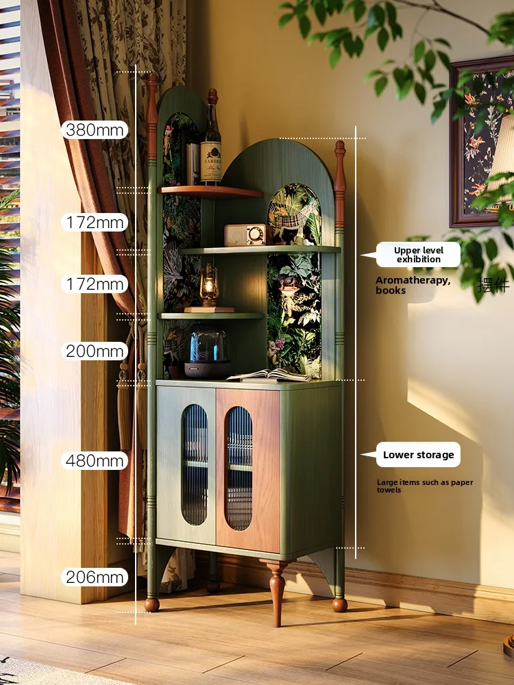 

Cabinet French Retro Style Living Room Corner Cabinet, French Medieval Triangular Cabinet Bookshelf