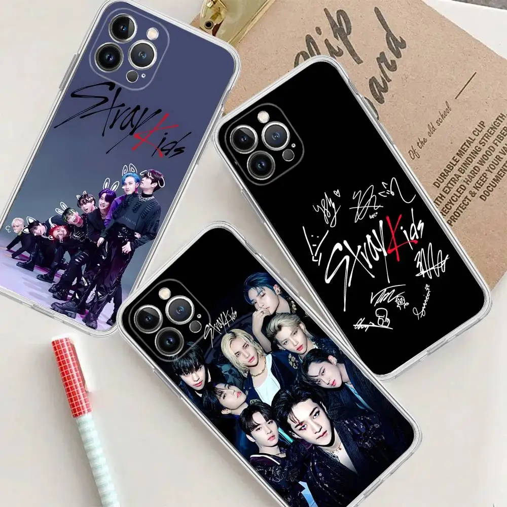 Kpop S-Stray K-Kids Handyhülle für iPhone 17 16 15 14 13 12 11 Plus Pro Max Transparente Weiche Schutzhülle