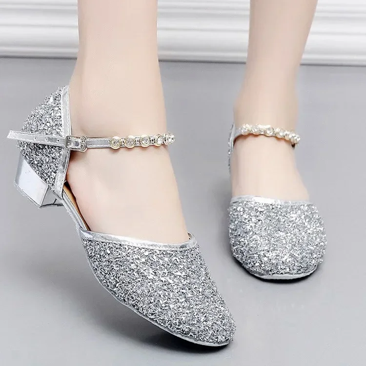 

Kids New Latin Dance Shoes Children 3.5cm Heels Soft Sole Stage Show Sandals Women Modern Jazz Waltz Tango Ballroom Dance Shoes