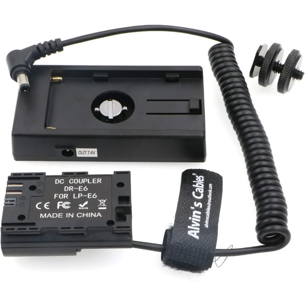 Alvin’s Cables NP-F970 Battery Board to DR E6 Dummy Battery Adapter Plate for Canon EOS 5DS R 5D MARK II 5D MARK III 5D MARK Ⅳ
