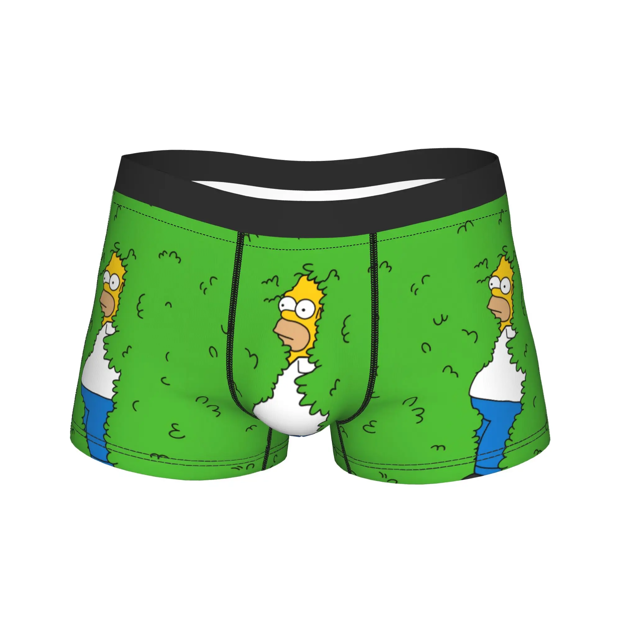 S-Simpsons Homer Hidden In Grass Underwear  Design Boxer Shorts Hot Sale Men's Panties Elastic Boxer Brief Gift
