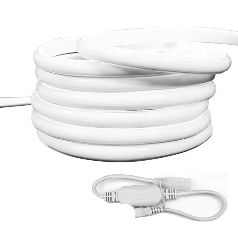 ABBO-EU-Stecker-kompatibler 5 m flexibler COB-Lichtstreifen, 220 V, superhelles, selbstklebendes lineares Licht für den Außenbereich, 240 Lichter pro Mete