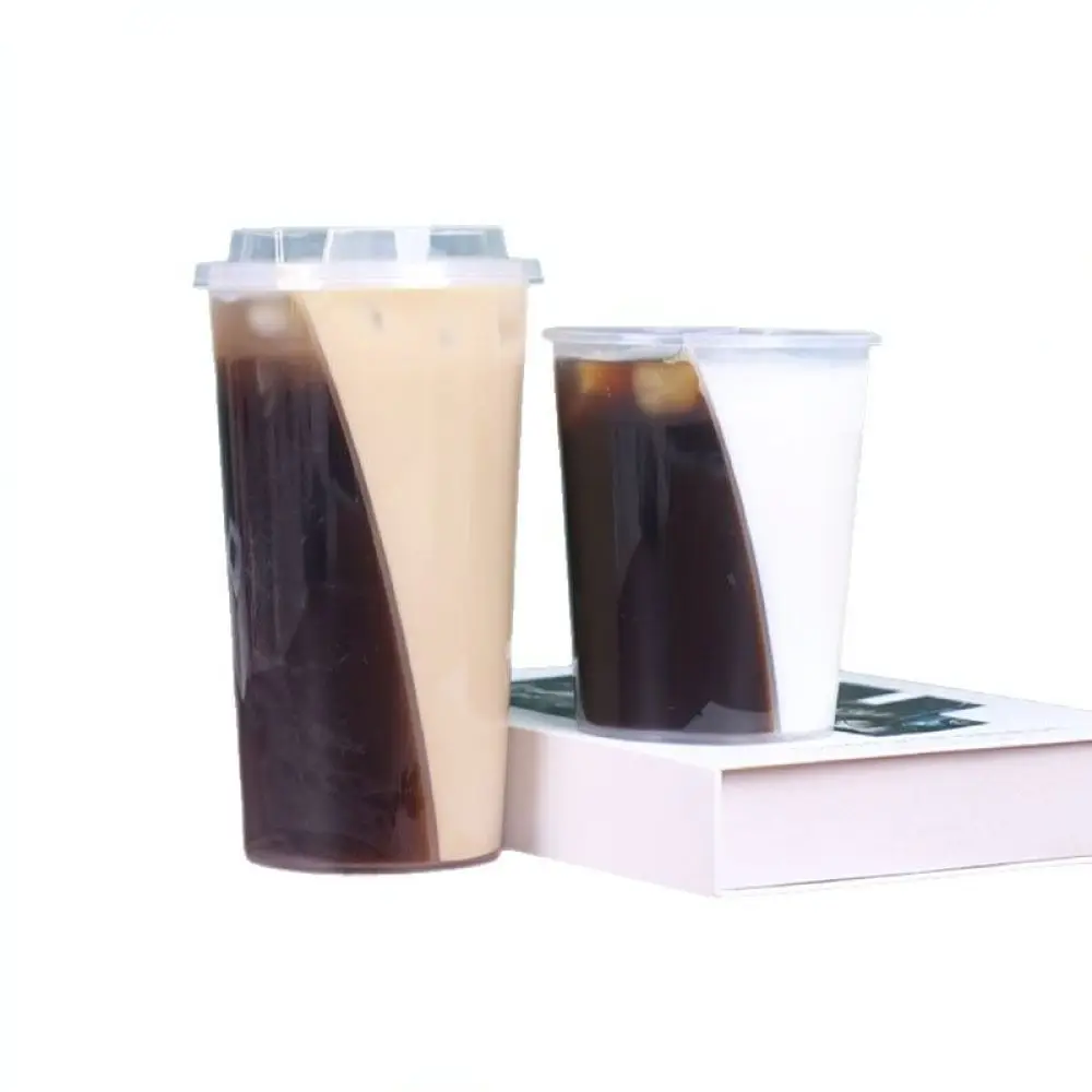 Double Flavor Plastic Cold Drink Cup S Partition Beverage Container Large Caliber Leak Resistant For Takeaway