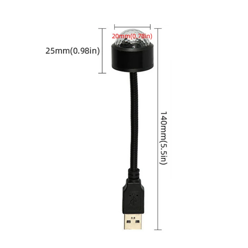 LED السماء المرصعة بالنجوم الكرة USB ليلة كشاف ضوئي جو مصباح الصوت المنشط RGB الدورية مصباح للزينة لحفلة عيد الميلاد