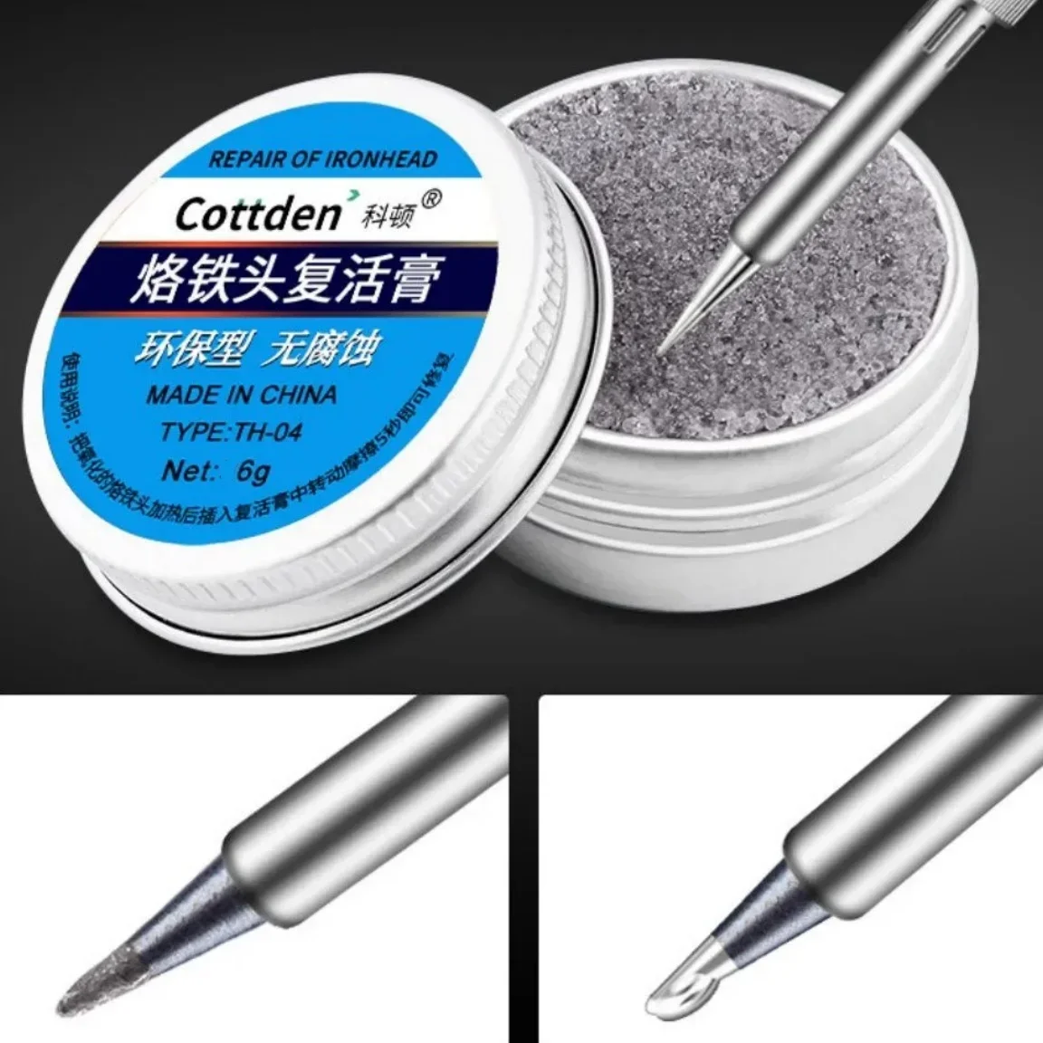 2/1Pcs Non-stick Tin Solder Cream Clean Paste6g Soldering Iron Tip Tinner Activator Tip Cleaner Remover Refresher