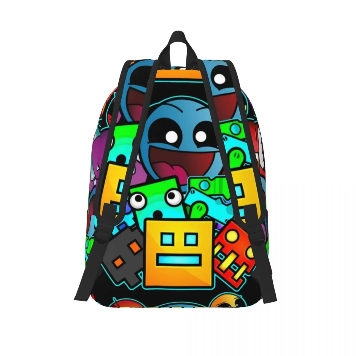 Game Geometric Dash Old School Gaming Backpack Preschool Primary School Student Geometry Dash Bookbag Kids Daypack with Pocket