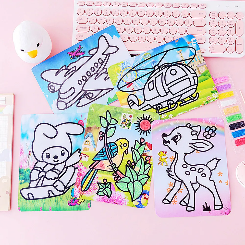 15 Pieces DIY Sand Painting Set for Kids Educational Boys Girls Toys Pinata Stuffed Kids Birthday Gifts