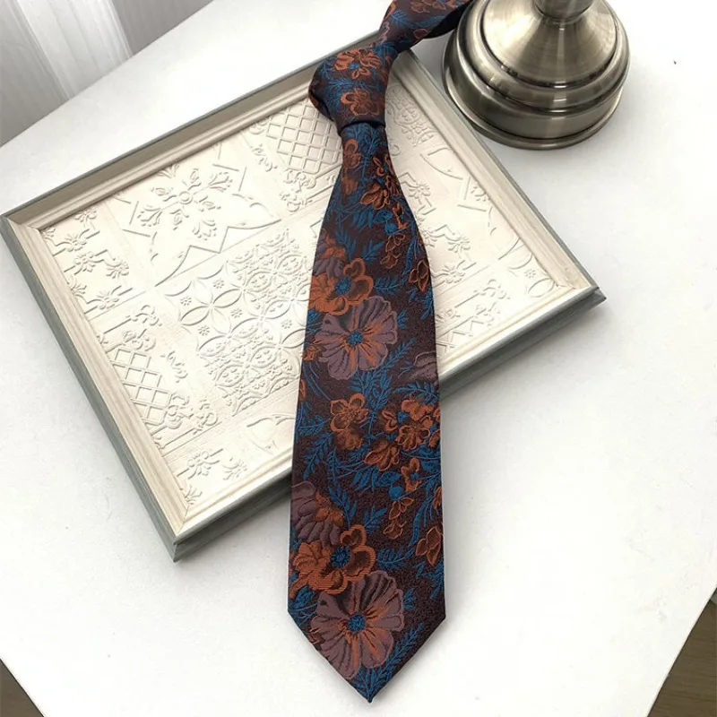 Flower Patterned Tie Student Uniform Accessories Casual and Personalized Tie for Both Boys and Girls Requiring Manual Knotting image 3