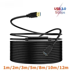 Przedłużacz USB3.0 12M 10M do Smart TV PS4 Xbox One SSD Przedłużacz kabla USB do USB Przedłużacz danych Mini USB3.0 2.0