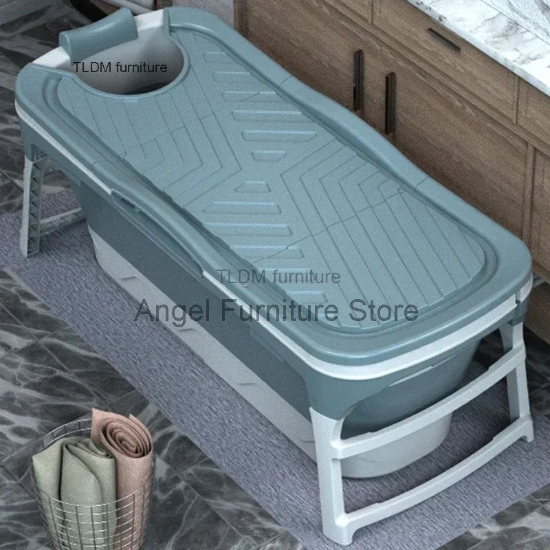 

Household Bathroom Folding Bathtub Adult Large Bath Bucket Full Body Bath Bucket Bath Basin Thickened Portable Bathtub