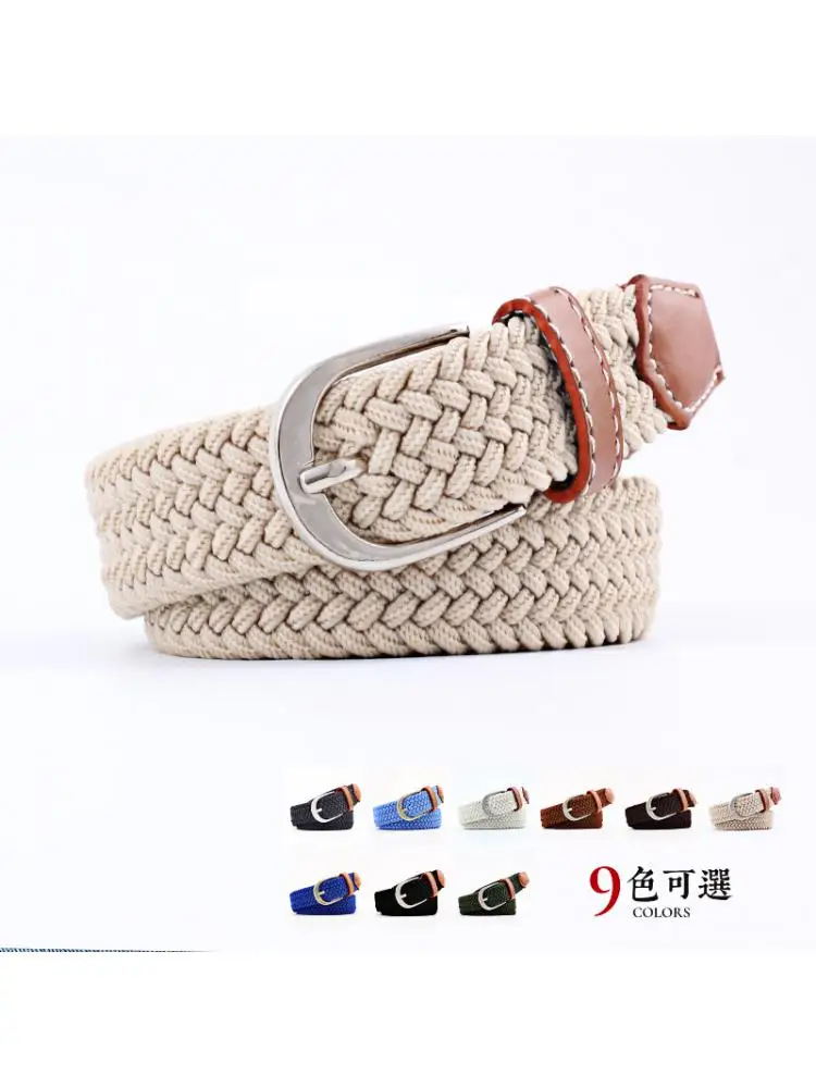 

New Belt 110 120 130 Extended Version Stretch Woven Thin Women Needle Buckle Canvas Joker Jeans Student Clothing Accessories