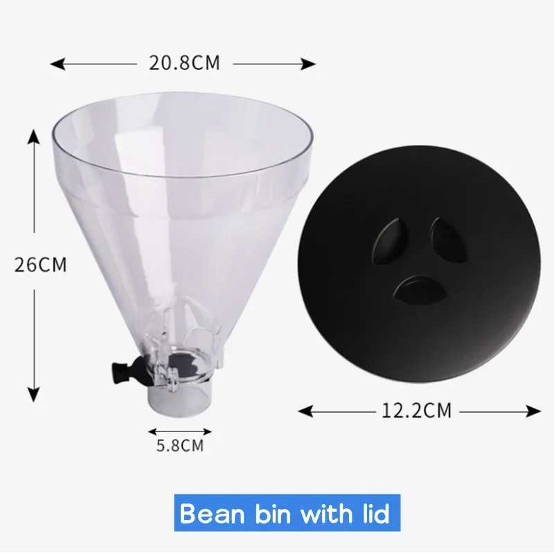 For FAEMA 900N/MAZZER/HeyCafe HC600/LEHEHE/JX600 Electric Coffee Grinder Hopper Funnel Coffee Bean Storage Container with lid