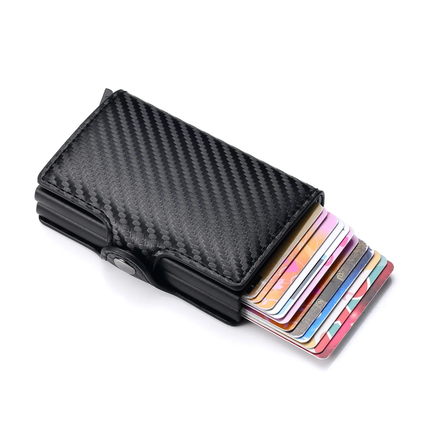 RFID Männer Karte Brieftaschen Kohle faser schlanke Mini Brieftasche 14 Karten halter kleine Geld tasche männliche Geldbörsen – Detail 17