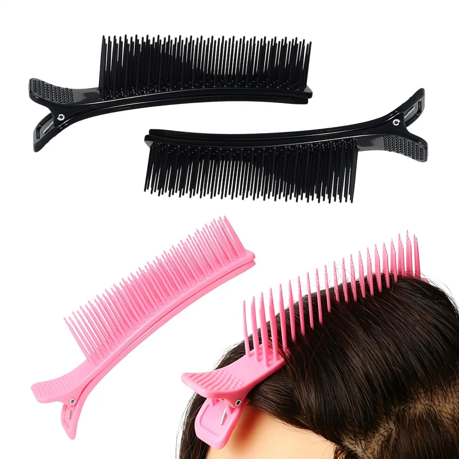 Root Volume Hair Clips 4PCS Duckbill Comb Styling Clips Bang Lift Hair Sectioning Pins Anti Slip Hairdressing Tools