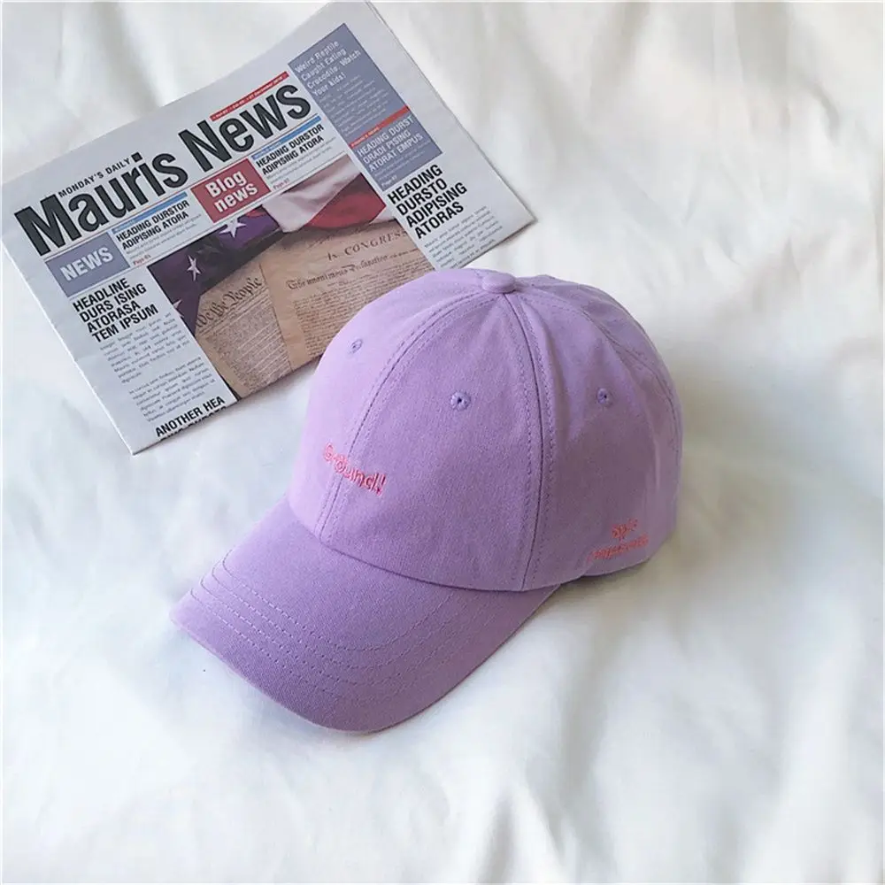 Korean Thin Peaked Cap Couple Hat Women Girl Sunhat Letter Embroidery Baseball Cap Sunscreen Hat