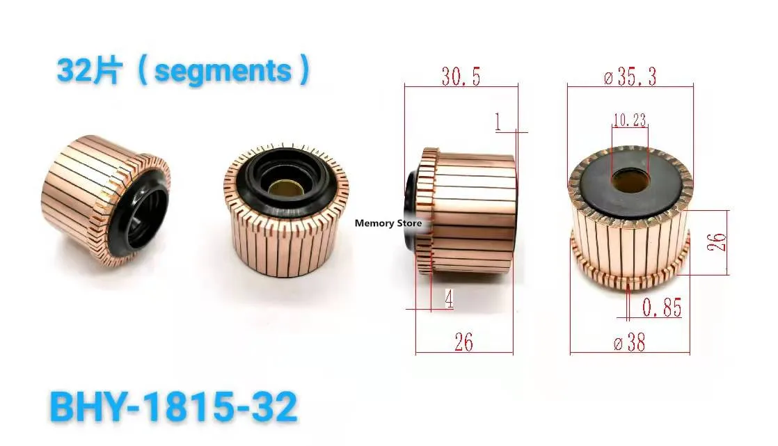 

35.3x10.23x26(30.5)mm 32P Copper Bars Alternator Electric Motor Commutator, BHY-1815-32