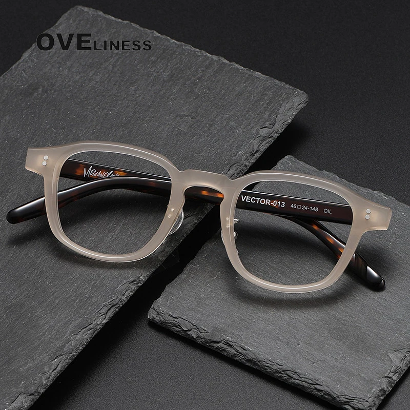 2023 Acetate Glasses Frame Men women Vintage myopia Prescription Eyeglasses frames Women Optical Spectacles Korean male Eyewear