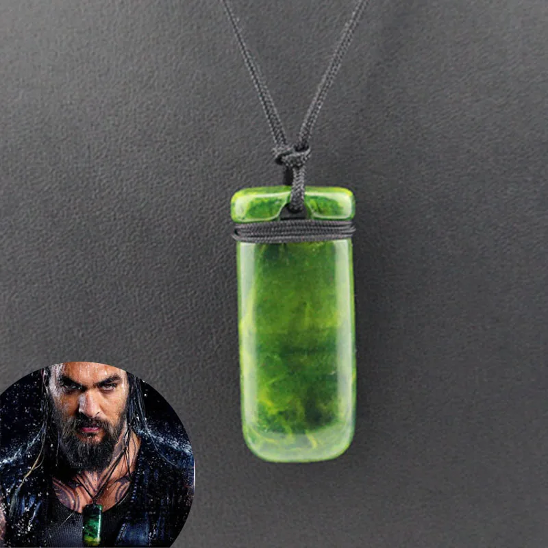 Men Justice League Aquaman Cosplay Costume Maori Pendant Hand Carved Toki Jason Momoa Necklace Arthur Curry Aquaman Jewelry