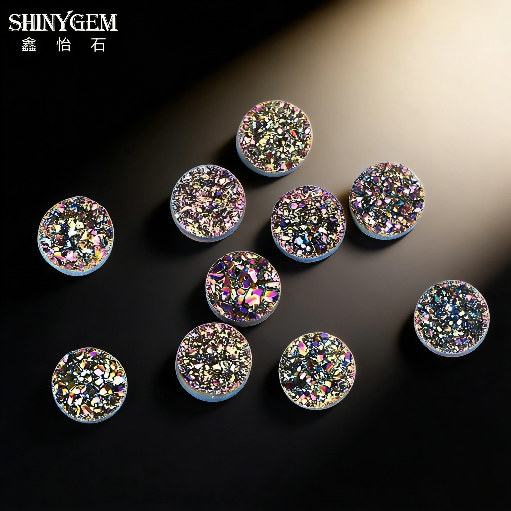 

ShinyGem 8 mm Round Druzy Stone Cabochon 8 Colors Sparkling Gems Cabochon Solid Natural Stone Beads For Jewelry Making 10pcs/Lot