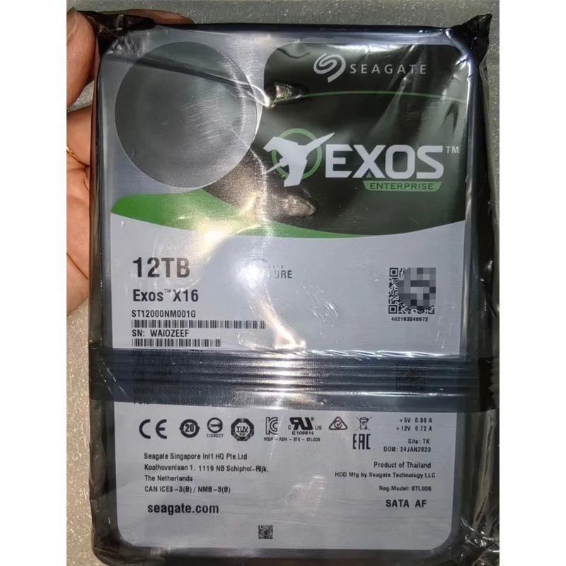 

NEW Seagate (ST12000NM001G)12TB Exos X16 512E 3.5" SATA 6Gb/s Enterprise Hard Drive