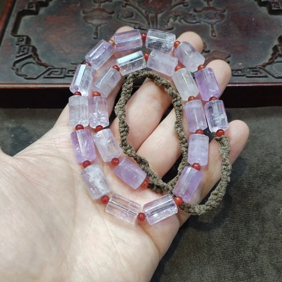 Light Purple Cylinder Crystal Beads Mixed Red Round Spacers Loose Bead Strand DIY Multi-loop Bracelet Jewelry Making Supplies