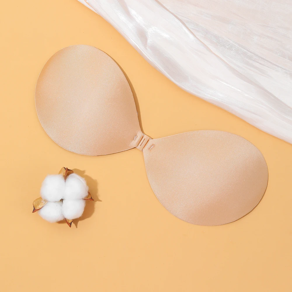 VKME Sexy Women Invisible Push Up Bra Self-Adhesive Silicone Bust Front Closure Sticky Bra Skin Backless Strapless Bra