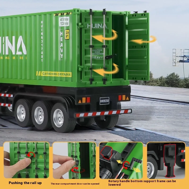 2,4 g Full Scale Fernbedienung Huina Neues Produkt 1317 Neunkanal Simulation Legierung Container Traktion Anhänger Kinderspielzeug