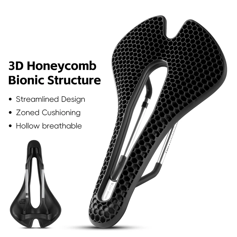 

Breathable Cycling Saddle 3D Honeycomb Design Shock Absorbing Comfortable for MTB Road Bike Bicycle Seat