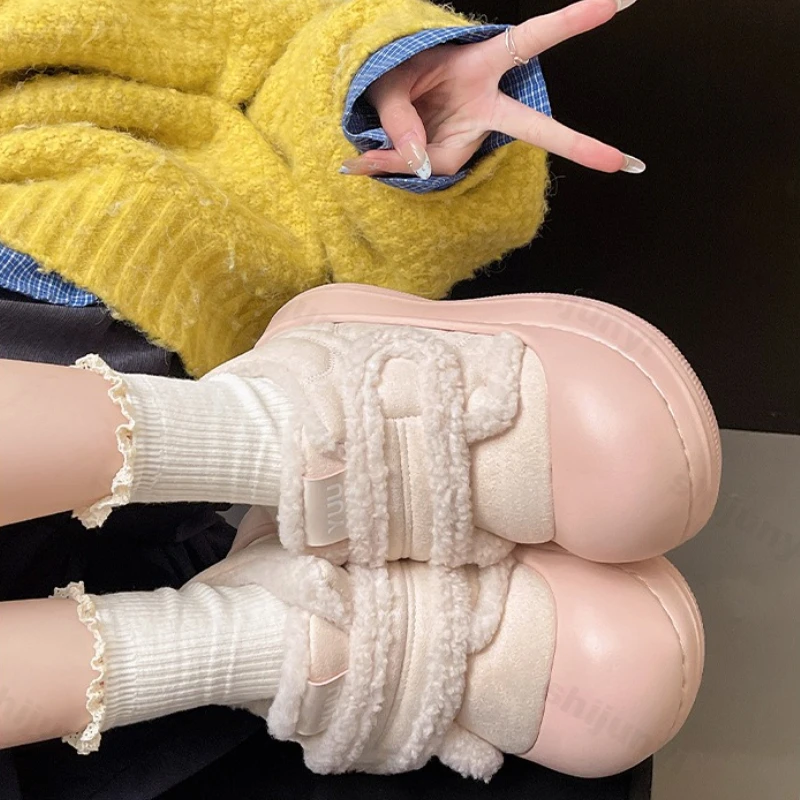 

Outdoor Non Slip Snow Boots Women's Winter New Plush Thicken Platform Cotton Shoes Height Increase Comfort Soft Sole Warm Shoes