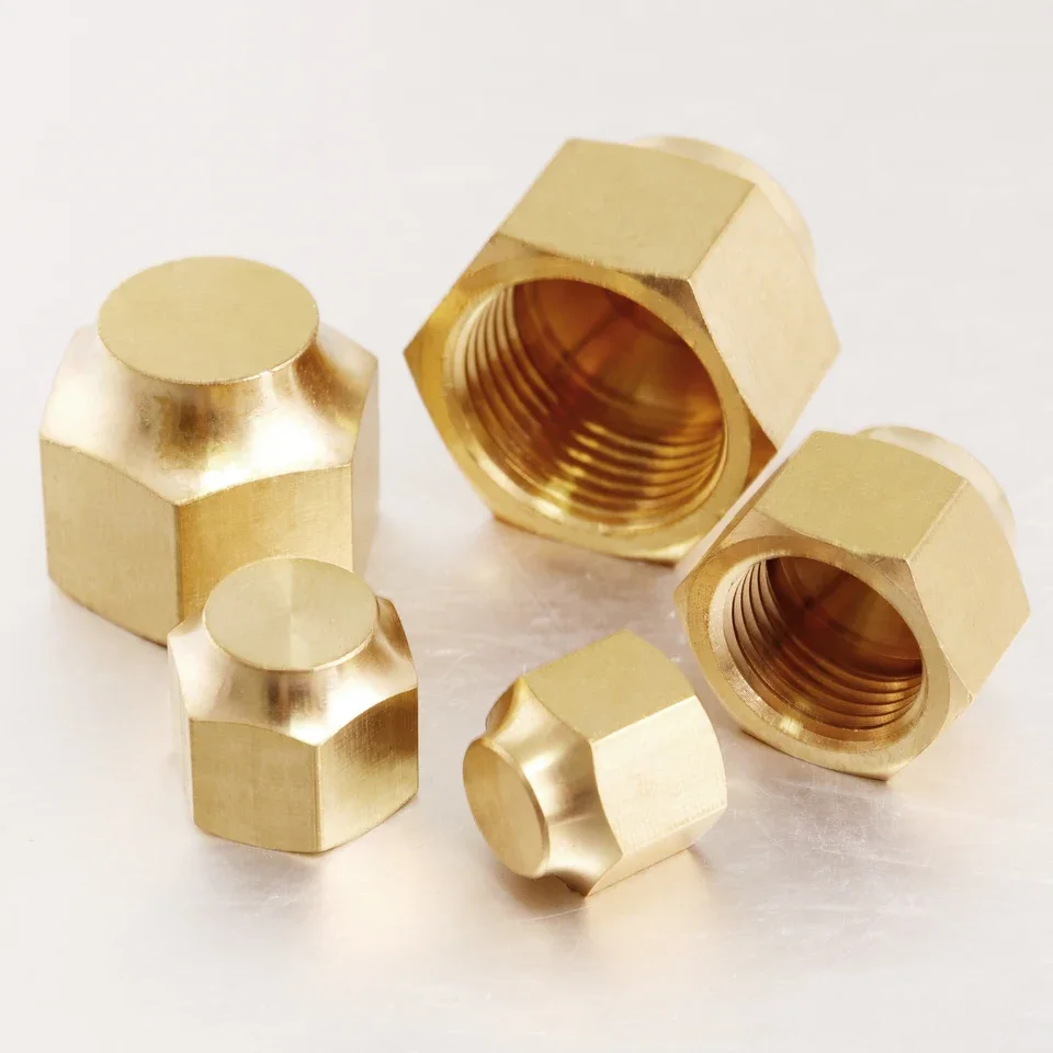 1 piece copper compression cap with 45-degree flare design for gas tubing systems compatible with outer diameters of 6.35 mm 7.9