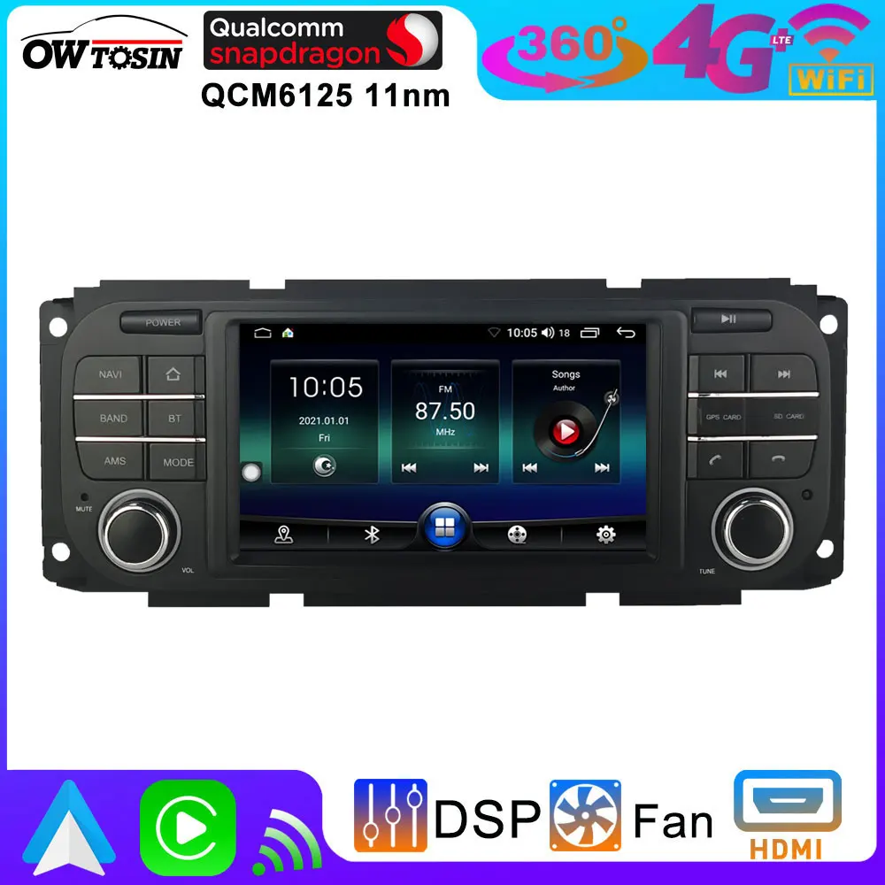 8G+256G Android 13 CarPlay Car Radio For Jeep Wrangler TJ Cherokee Chrysler Grand Voyager Dodge Viper Neon BT 5.0 GPS Stereo DSP