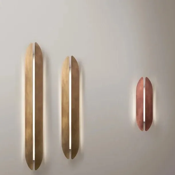 Retro light luxury decoration copper post-modern living room background wall lamp wall lamp