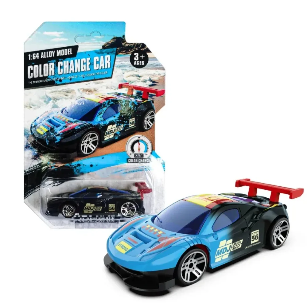 1:64 Scale Color Changing Car Temperature Sensitive Crash-Resistant Racing Car Model Vehicle Plastic Inertia Pull Back Car