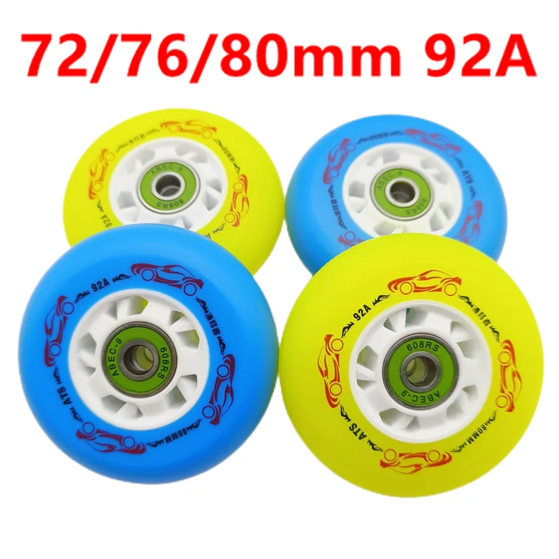 Roller wheel inline skate wheel sliding wheel braking wheel 92a 72 76 80mm  hardness 92a 8wheels/lot