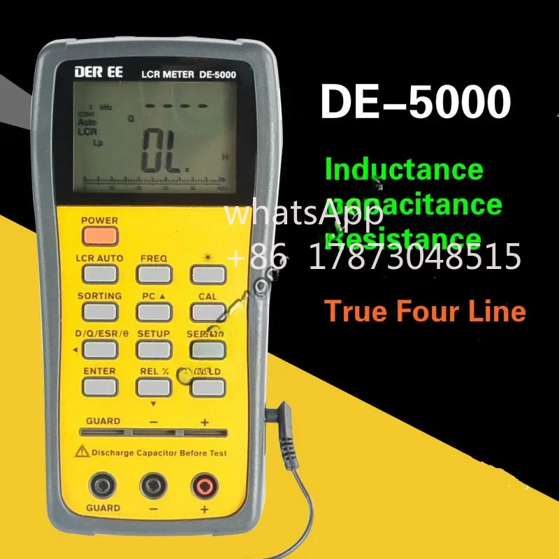 DE-5000 True Four Line Digital LCR Bridge Meter Multimeter High Precision Inductance Capacitance Meter Resistance Tester