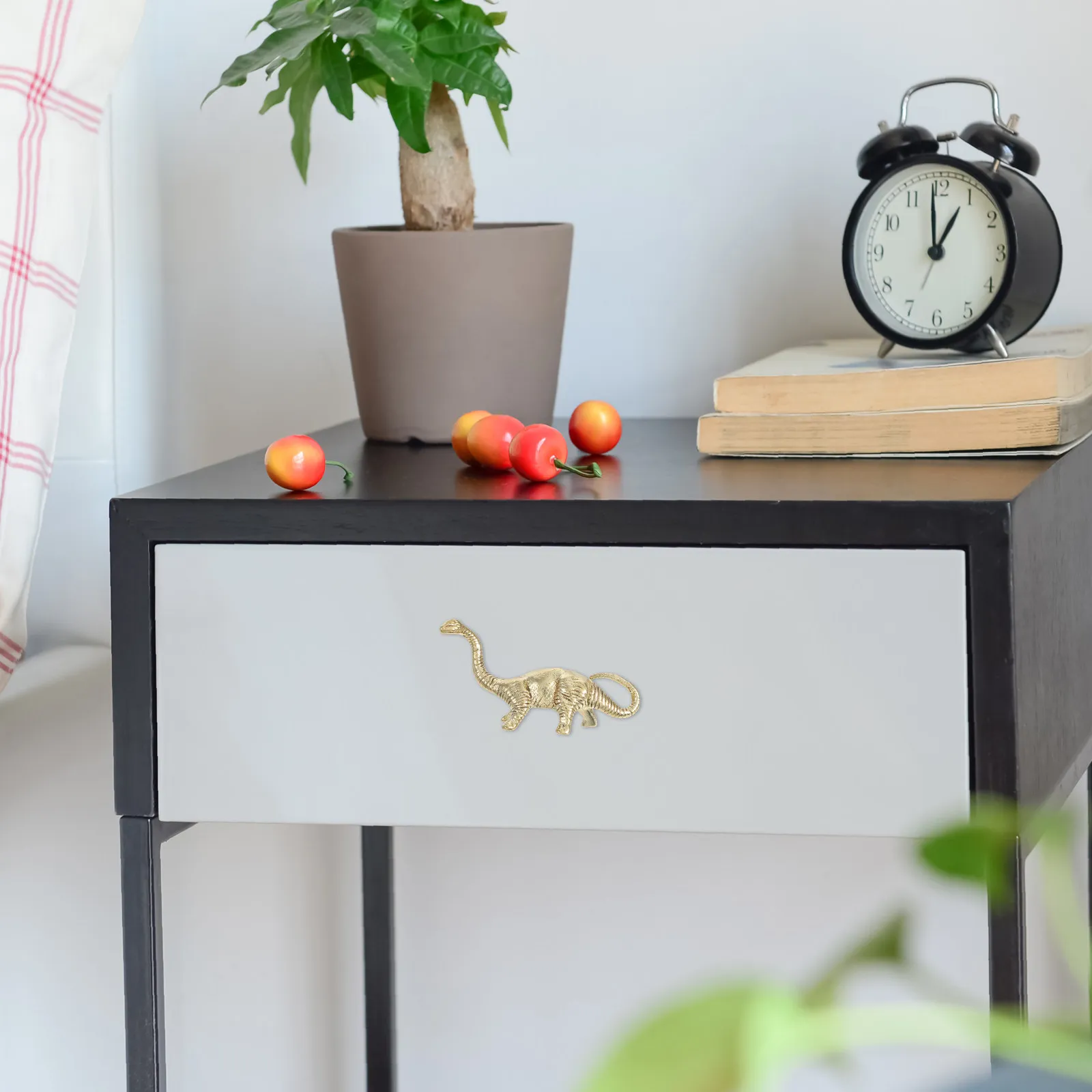 Dinosaur Drawer Knobs Brass Gold Tone Cabinet Pulls for Dressers Nightstands Closets Bookcases Easy Install