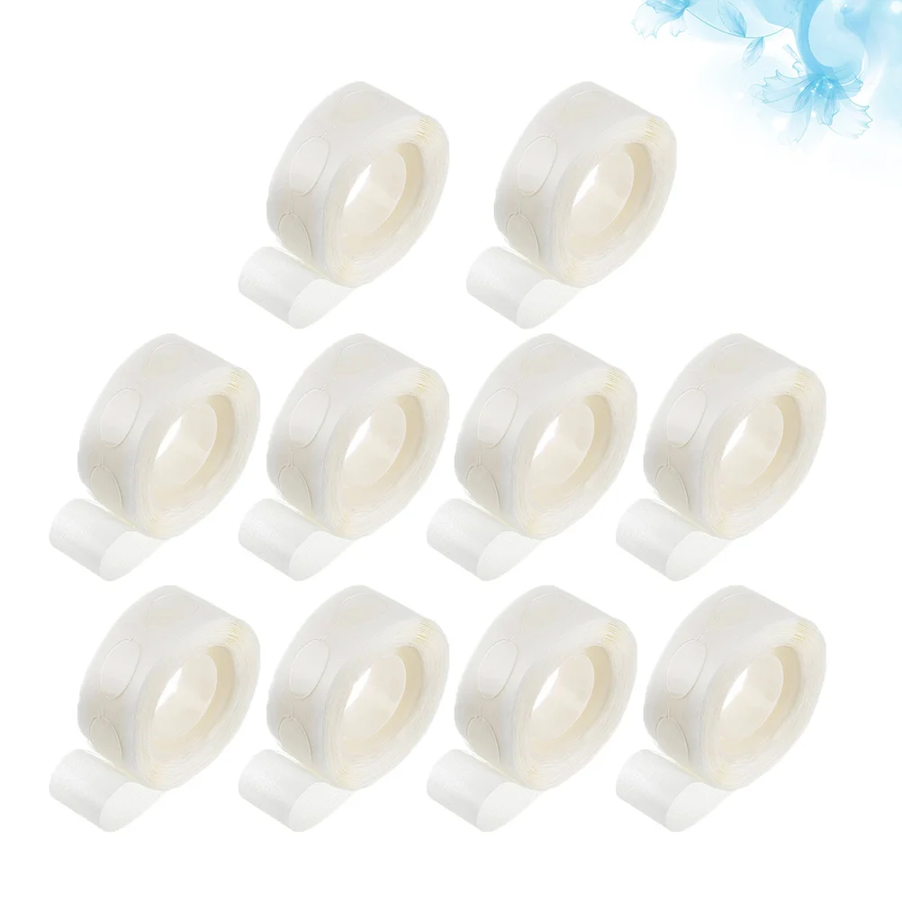 10 Rolls Multifunction Double-Sided Adhesive Tape Clear Reusable Odorless Portable Tape for Smooth Surfaces in Bathroom Office