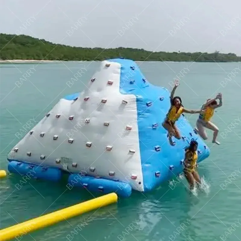 Pvc Kids Adults Large Inflatable Water Icebergs Toys Games Inflatable Climbing Wall with Slide Inflatable Iceberg