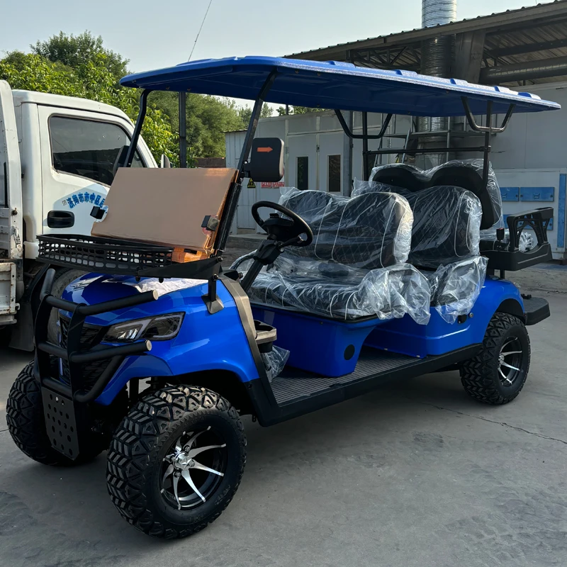 China Made New Energy Environmental Protection Electric Four Wheel  Battery 2+2 Seat 48V Lithium Golf Cart