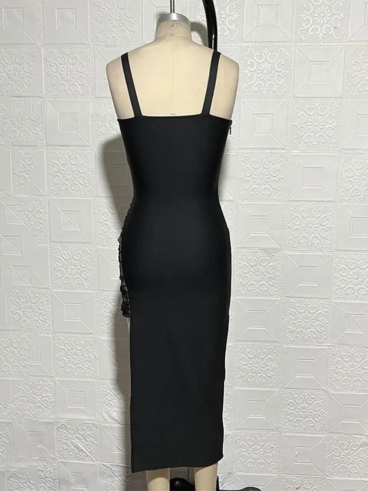 2023 New Sexy Mesh Bodycon Black Vestidos Elegantes Para Mujer Night Club Outfit Birthday Evening Cocktail Party Prom Dresses