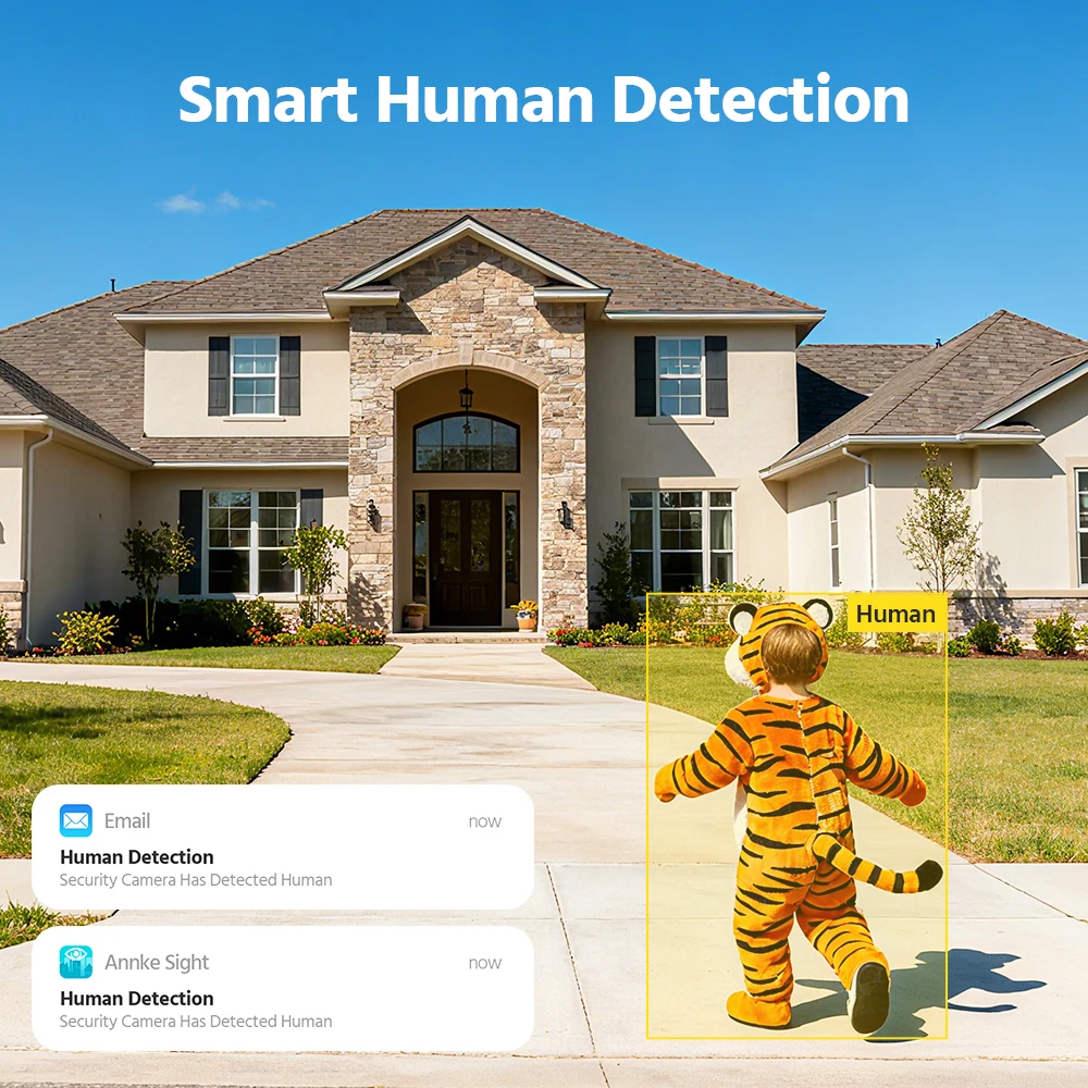 ANNKE 4K Wireless Security Kit with 12‑Inch Built‑in LCD Monitor, 8MP Ultra‑HD IP66 Weatherproof Wifi Cameras, Dual‑Band WiFi Pro Two‑Way Audio, Smart Human Detection, H.264+ Compression Plug‑and‑Play for Home or Business