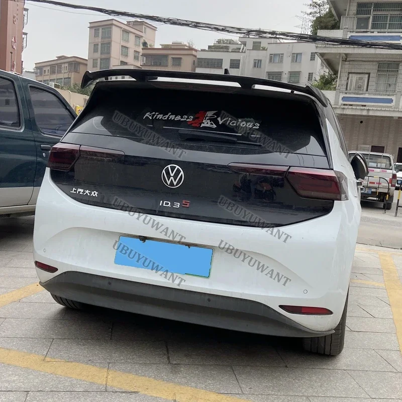 For Volkswagen VW iD3 iD4 iD5 iD6 UNPAINTED/GLOSSY BLACK/CARBON COLOR 2019 2020 2021 - 2024 Rear Roof Spoiler Lip Wings