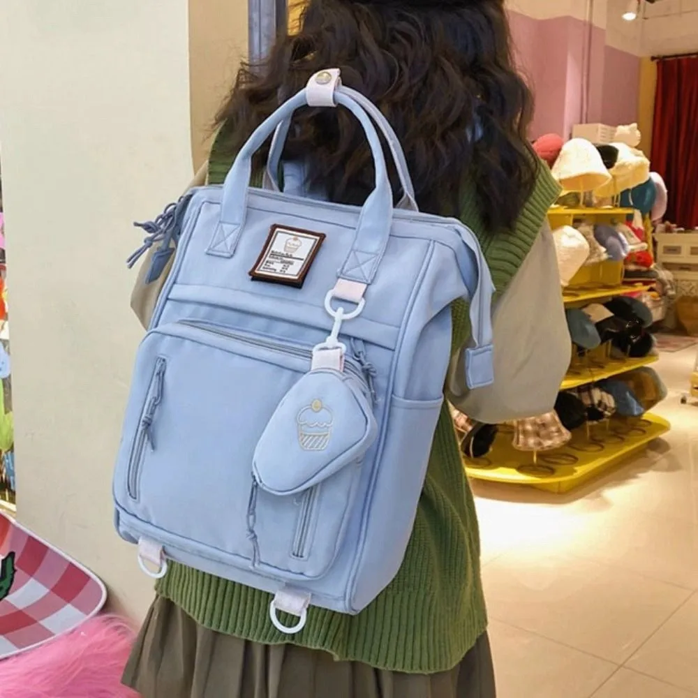 

Модный портативный рюкзак для ноутбука, нейлоновая школьная сумка большой емкости, водонепроницаемая школьная сумка в корейском стиле Ins, школьная сумка