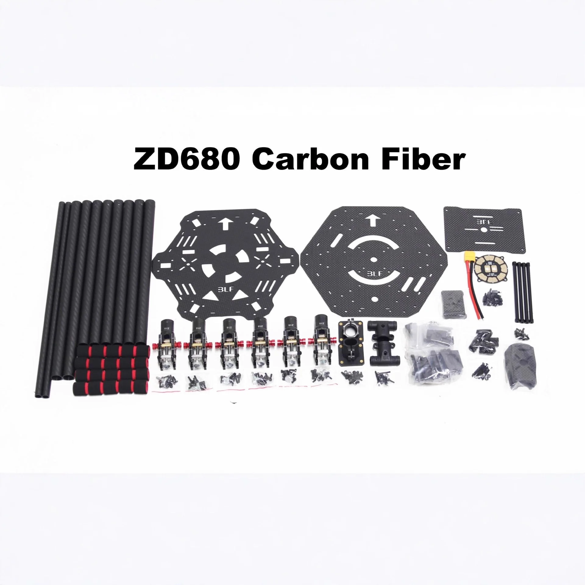 Bcube fpv f680 fibra de carbono completa zd 680 hexa-rotor quadro braço dobrável hexacopter kit quadro com trem de pouso inflamável para rc