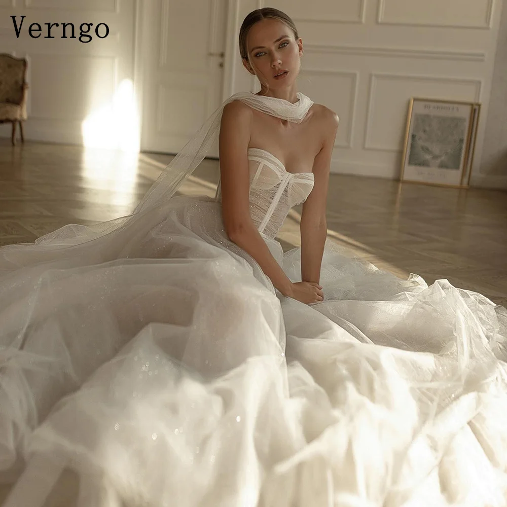 

Verngo lvory Tulle Evening Dresses Sweetheart A Line Formal Occasion Dress Women Elegant Maxi Prom Gowns Customized