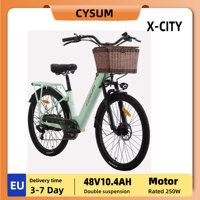 Cysum X-City Adult 250W Electric Bicycle Men's E-City ebike 48V10.4AH Battery,26 \